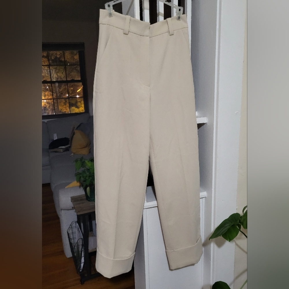 & Other Stories Cream Wide-Leg Pants